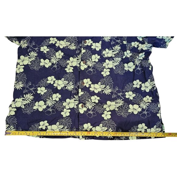 28 Palms Shirt Mens XL Blue Green Tropical Floral Hawaiian Outdoor Short Sleeve - Picture 7 of 11